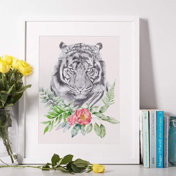 Wall Art Watercolor Tiger Poster Print Unframed - Picture 6 of 7